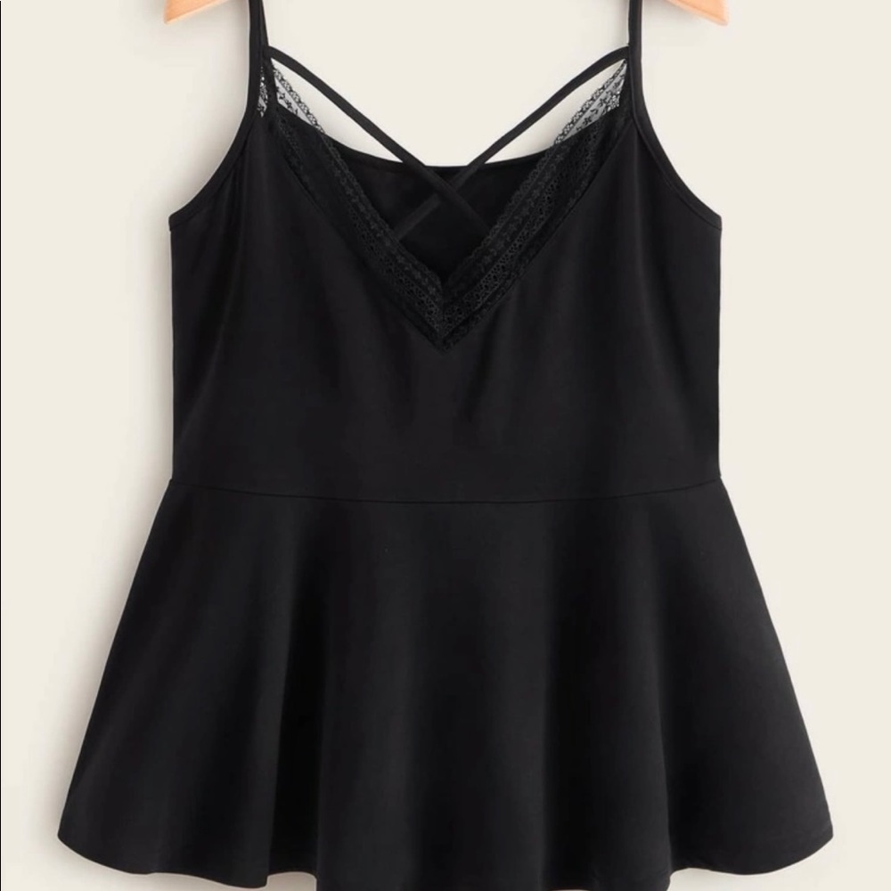 Black peplum Shein top 2x